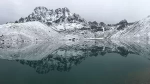 View of the beautiful Gokyo Chola Pass Lake