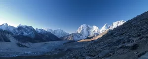 View of a beautiful Everest three high pass trek